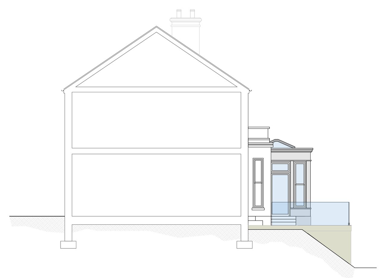 Side elevation drawing