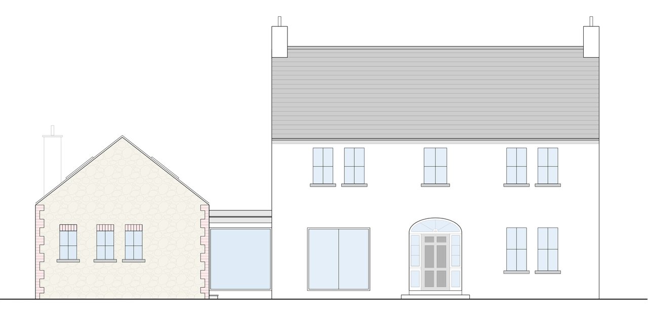 Rear elevation drawing